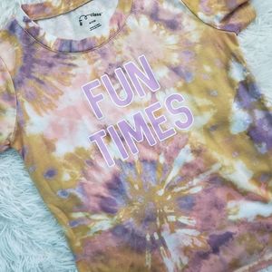 Fun Times Short Sleeve Purple, Gold Pink Tie Dye